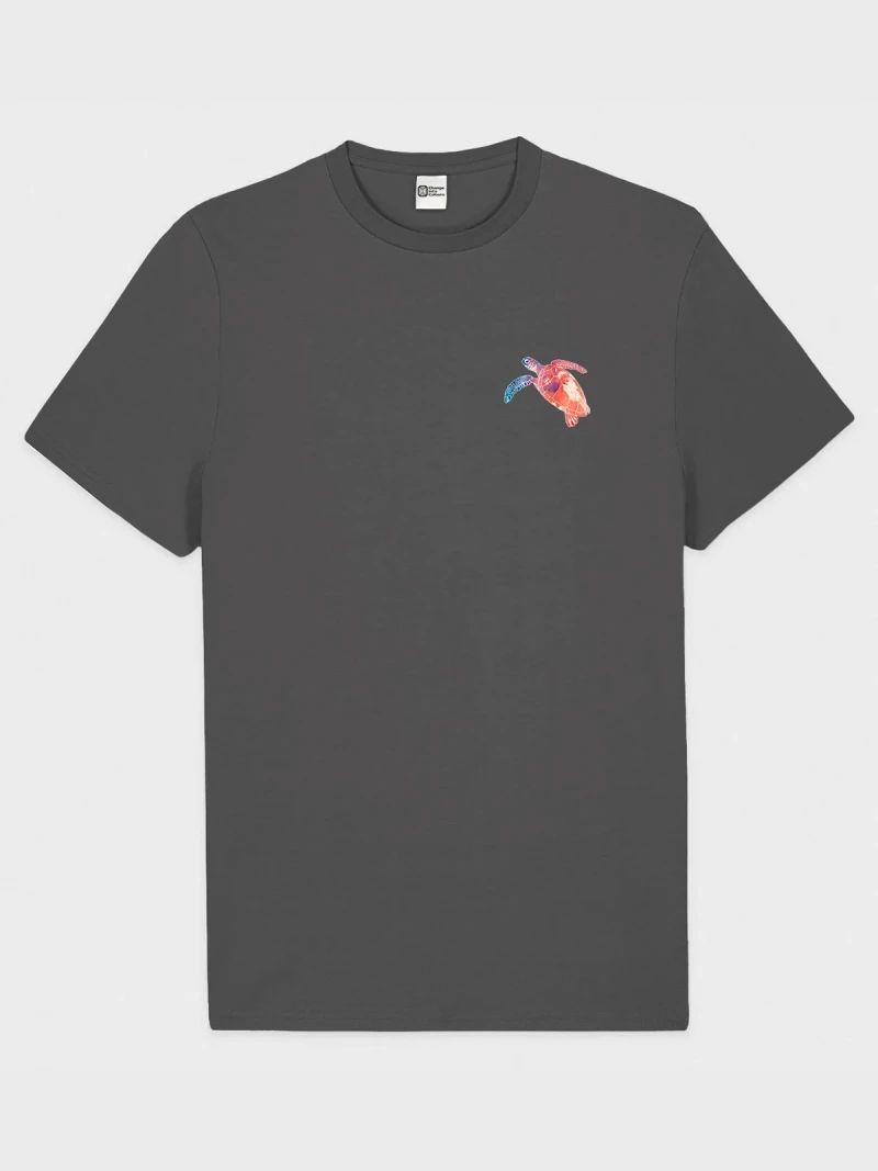 Turtle anthracite cotton t-shirt