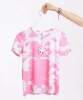Pink Cow t-shirt - white with pink patches, WowCow