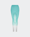 Legginsy bezszwowe Phase - biało-turkusowe ombre, Carpatree