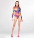 Colorful Palm Turtleneck Bodysuit