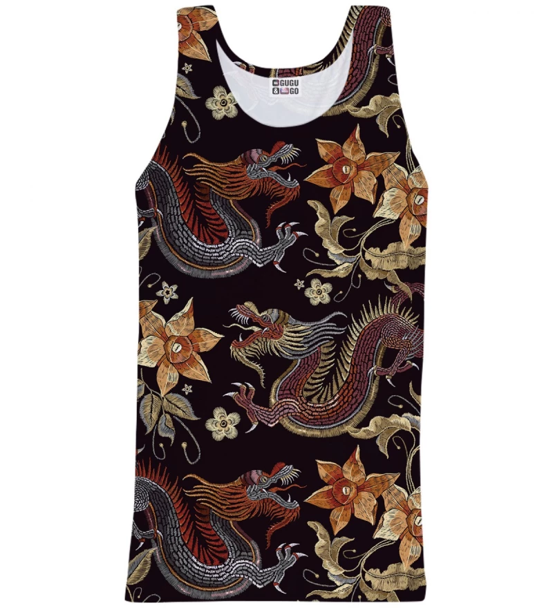 Tattoo And Dungeon Dragon Legging and Hollow Out Tank Top