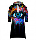 Black Fullprint Hoodie Dress
