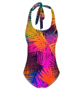 Colorful Palm Open Back Swimsuit