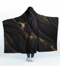 Black and gold Hooded Blanket