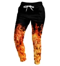 Tiger in flames womens sweatpants