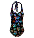 Meow meow Open Back Swimsuit