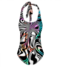 Tripping dog Open Back Swimsuit