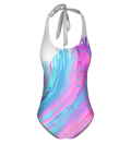 Paint droplets Open Back Swimsuit