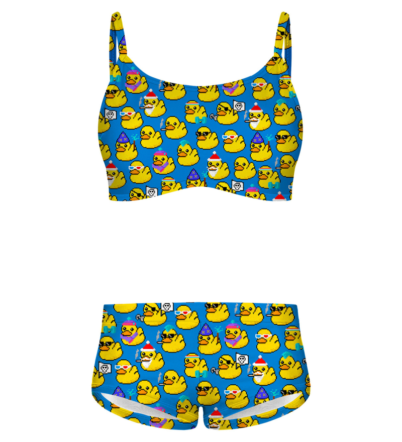 Pixel rubber duck Crop Bikini Set Mr. Gugu & Miss Go