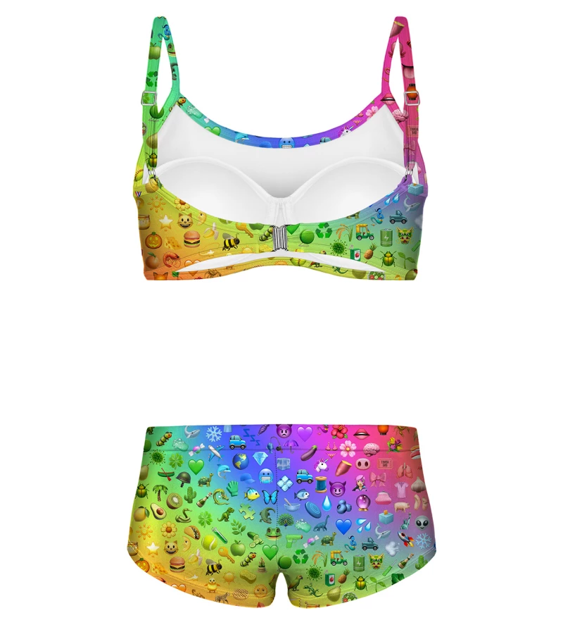 White Halterneck Rainbow Bikini Top, Jumpers