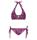 Eggplant Halter Neck Bikini Set