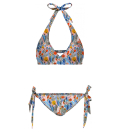 Floral pattern Halter Neck Bikini Set