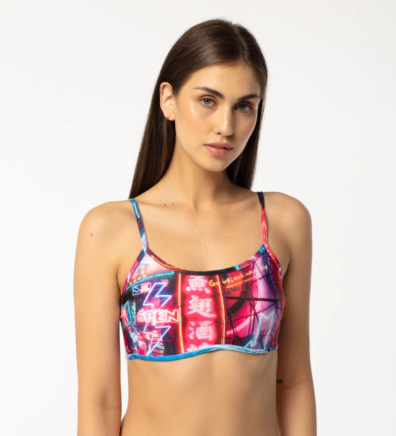 CYNTHIA Retro S-5XL Plus Size Neon Striped Push-Up Bikini Set – Bali Lumbung