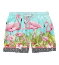 Pink flamingos swim shorts