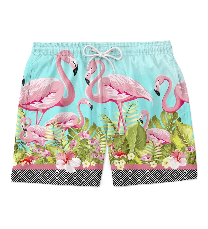 Pink flamingos swim shorts - Mr. Gugu & Miss Go