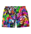 Colorful lion swim shorts