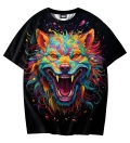 Vibrant Wolf Mens Oversize T-shirt