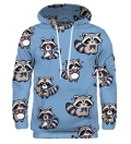 Cozy raccoons blue hoodie