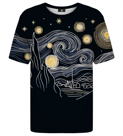 T-shirt ze wzorem Starry Night Simple