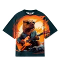 Męski T-shirt Oversize Capybara rockstar