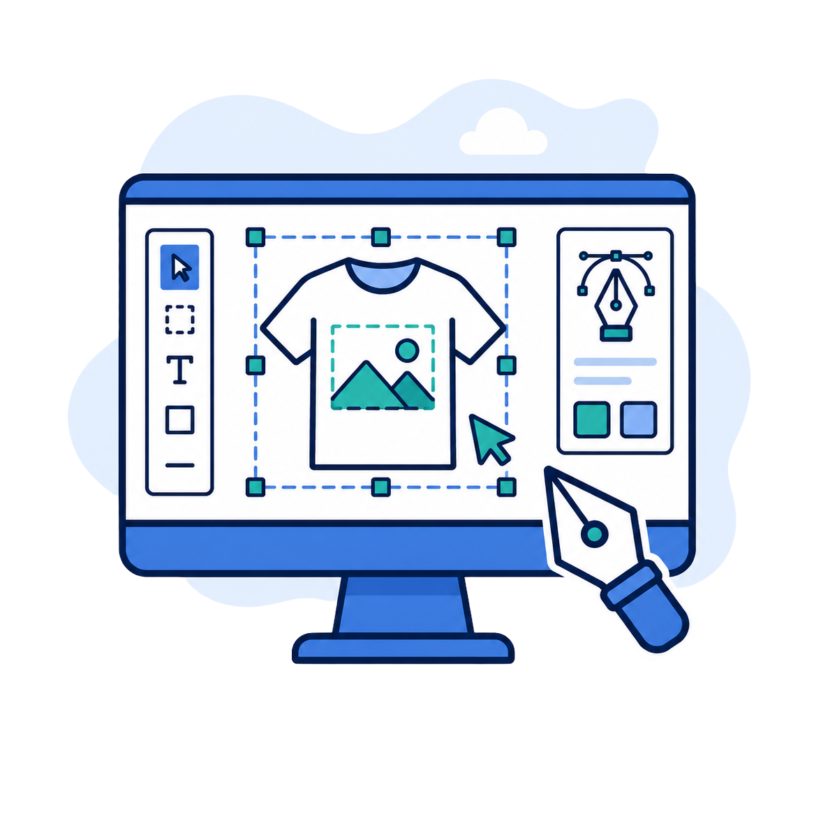 Grafik tworzy mockup