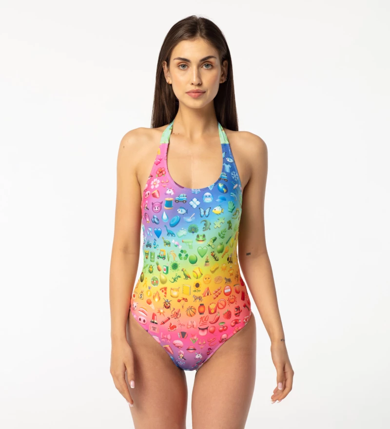 Women s swimsuit Rainbow Emoji Printsy