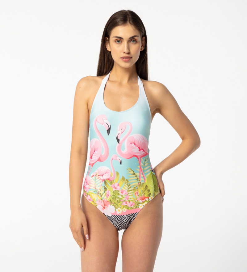 women's pink flamingo swimsuit