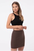 BARI, Fit brown skirt