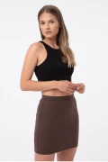 BARI, Fit brown skirt