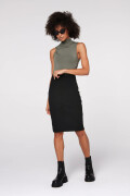 VERDE BLACK, Pencil knit skirt over the knee