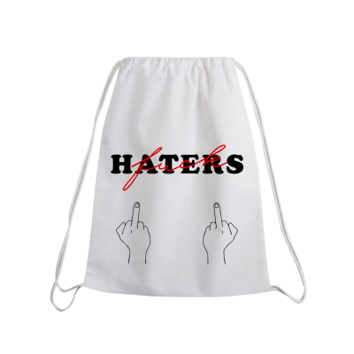 FUCK HATERS Drawstring bag