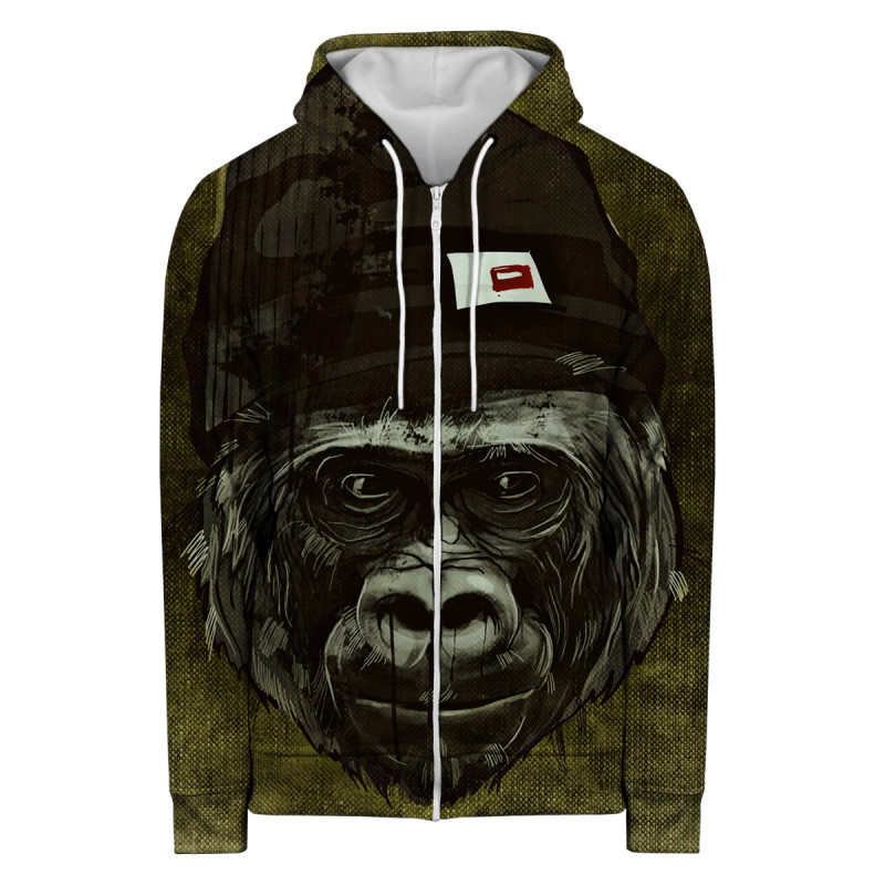 COOL,COOLER, MONKEY Hoodie Zip Up