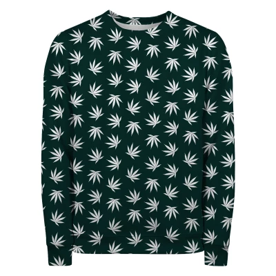 WEED PATTERN GREEN Sweater