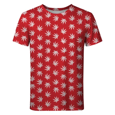WEED PATTERN RED T-shirt