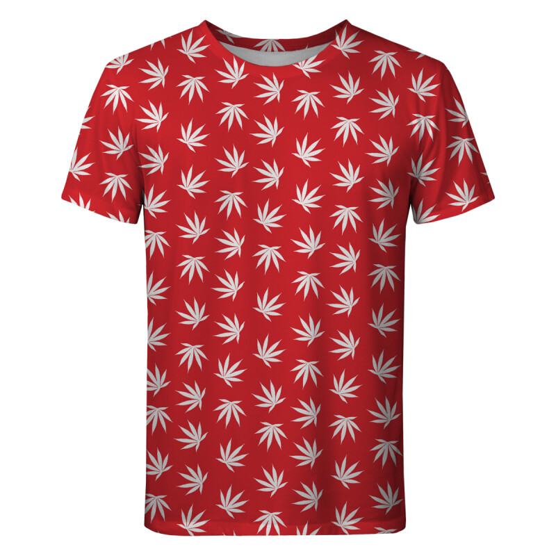 WEED PATTERN RED T-shirt