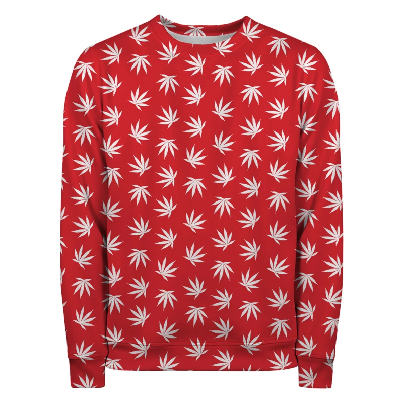 WEED PATTERN RED Sweater