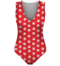 WEED PATTERN RED swimsuit