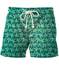 GREEN WEED swim shorts