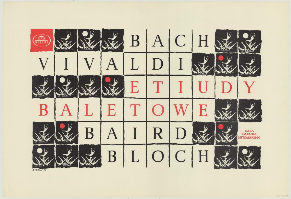 Plakat „Etiudy baletowe” Bach, Vivaldi, Baird, Bloch 1972-12-21