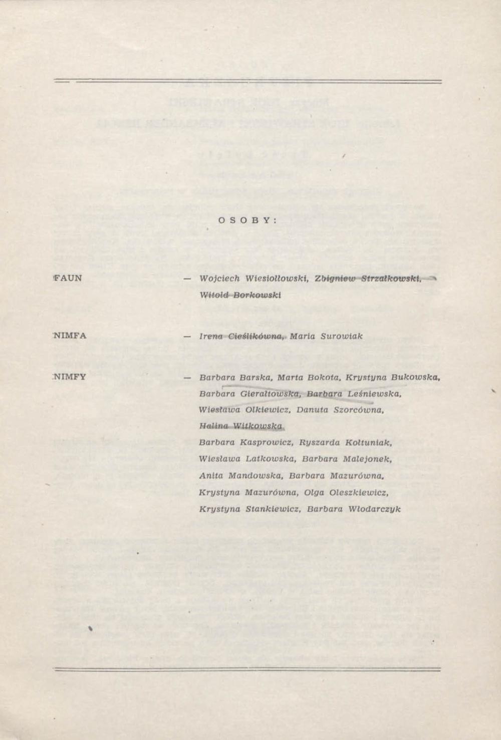 Program. „Popołudnie Fauna” Claude Debussy 1958-03-08