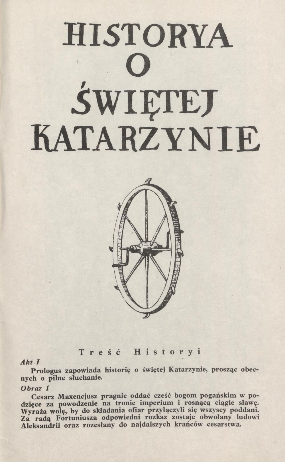 Program. „Historya o św. Katarzynie” Romuald Twardowski 14-12-1985