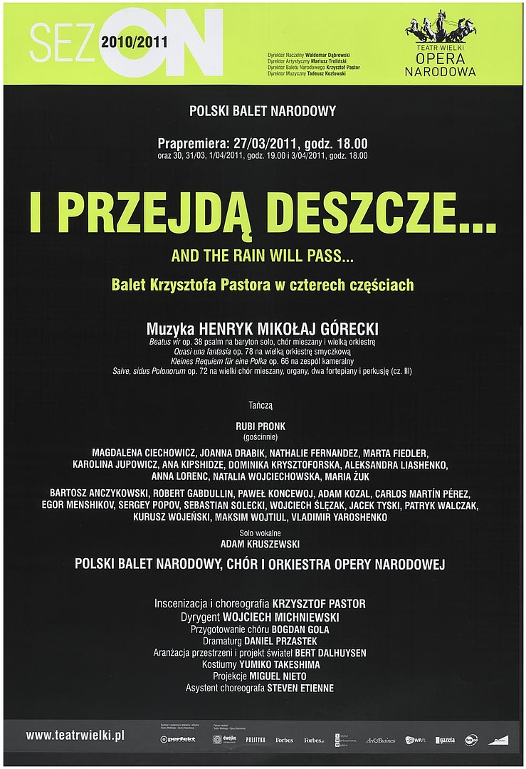 Afisz premierowy I przejdą deszcze...
