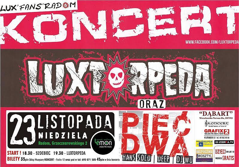Luxtorpeda znowu w Radomiu! Koncert już 23 listopada w Lemonie! 