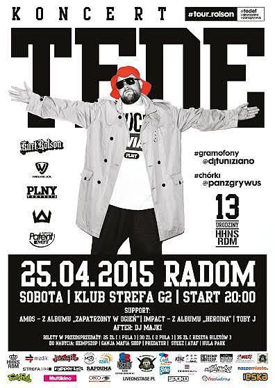 TEDE i "Kurt Rolson" w Strefie G2 - już 25 kwietnia zapraszamy na koncert do Radomia! 