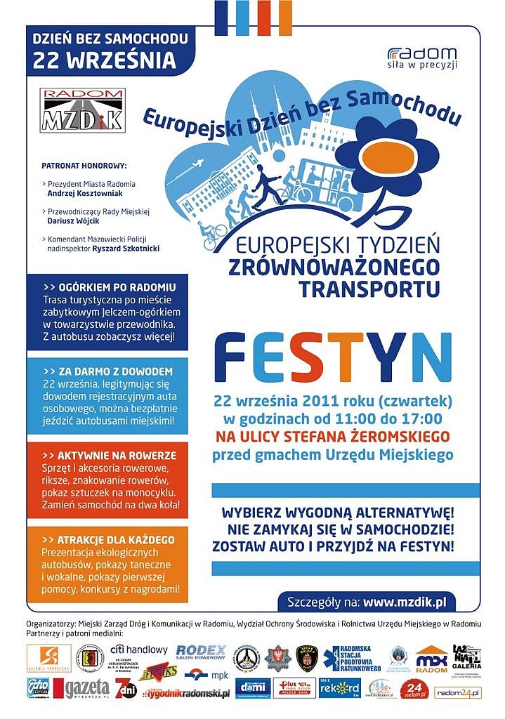 Europejski Dzień bez Samochodu w Radomiu - "Wybierz wygodną alternatywę - nie zamykaj się w samochodzie!"
