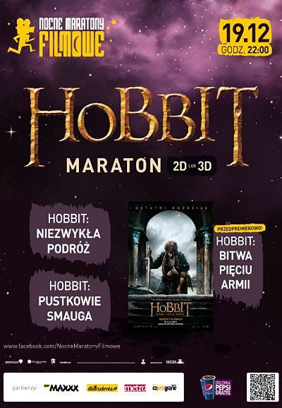 Maraton Hobbit z przedpremierowym pokazem trzeciej części serii "Hobbit: Bitwa Pięciu Armii" w Radomiu