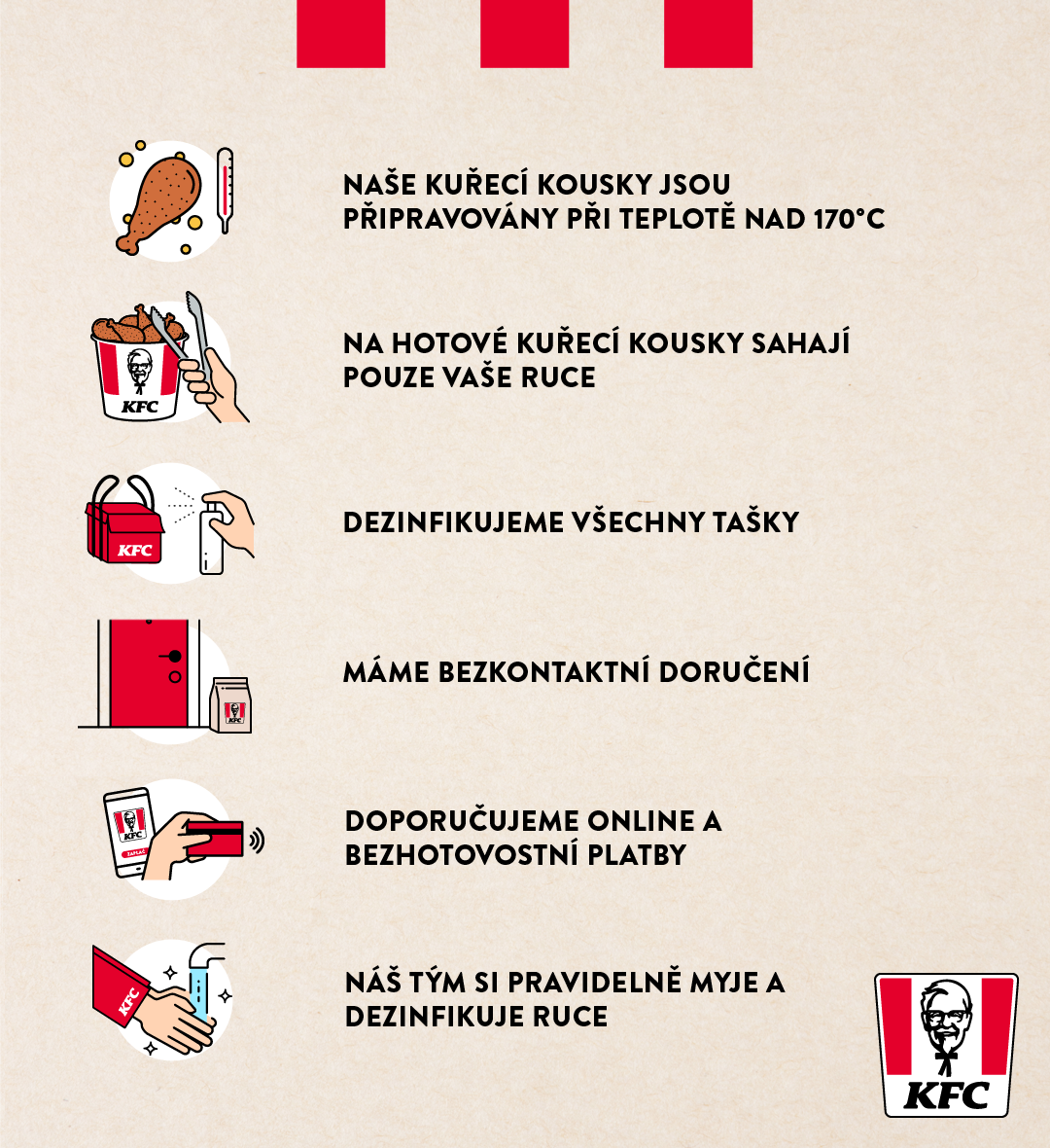 KFC menu, restaurace, objednávky online
