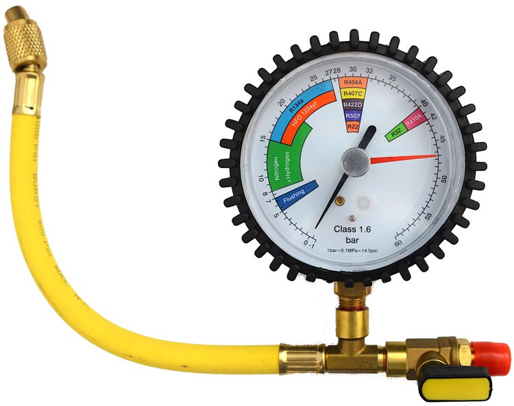 Manometer 40 Bar with hose  30 Cm and valve