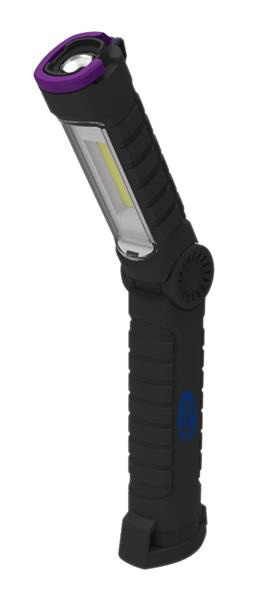 Lampa warsztatowa obrotowa 0,9W  COB LED + przednie oświetlenie 0,9W UV mini
