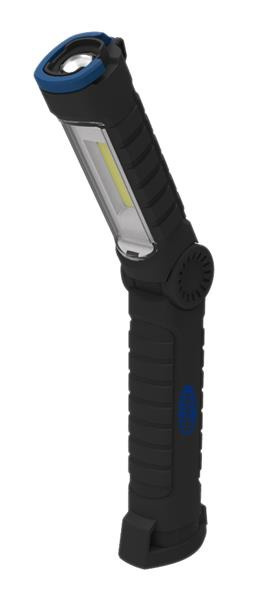 Lampa warsztatowa obrotowa 0,9W COB LED + przednie oświetlenie 0,9W SMD LED mini